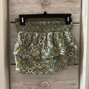 Floral green mini skirt,  Aerie mini skirt